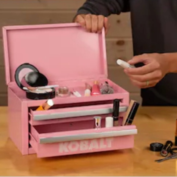 Pink Steel Kobalt Mini Tool Box 10.83-in W x 5.91-in H x 5.91-in D 2-Drawer - Picture 3 of 3